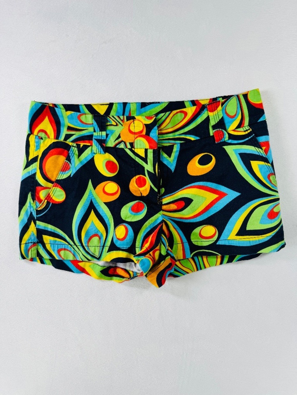 Loudmouth Multicolor Retro Teardrop Print Bike Shorts - Black Base
